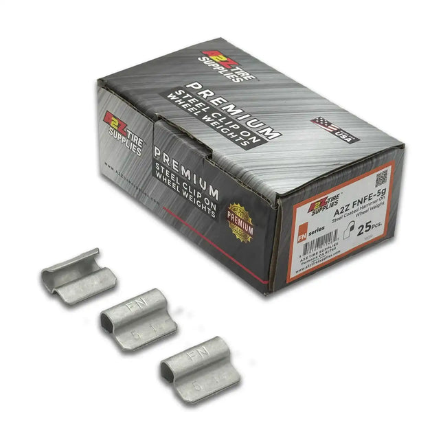 A2Z-FNFE-5G - FN Profile 5g Steel Clip-on Wheel Weights Box of 25 - A2Z Tire Supplies