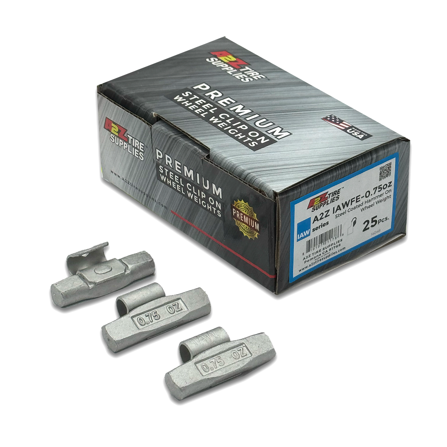 IAW Series 0.75-oz Steel Hammer-On Wheel Weights (Box of 25) - a2ztiresupplies