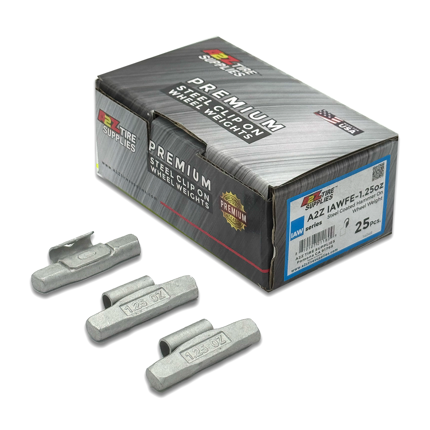 IAW Series 1.25-oz Steel Hammer-On Wheel Weights (Box of 25) - a2ztiresupplies