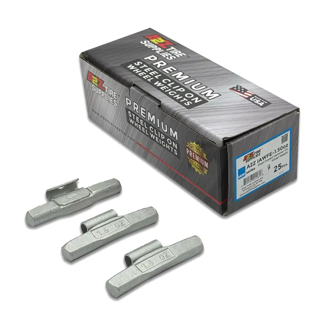 A2Z-IAWFE-1.50 - IAW Profile 1.50 oz Steel Clip-on Wheel Weights Box of 25 - A2Z Tire Supplies