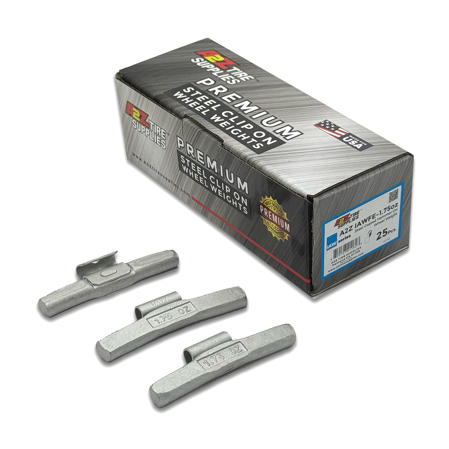 IAW Series 1.75-oz Steel Hammer-On Wheel Weights (Box of 25) - a2ztiresupplies