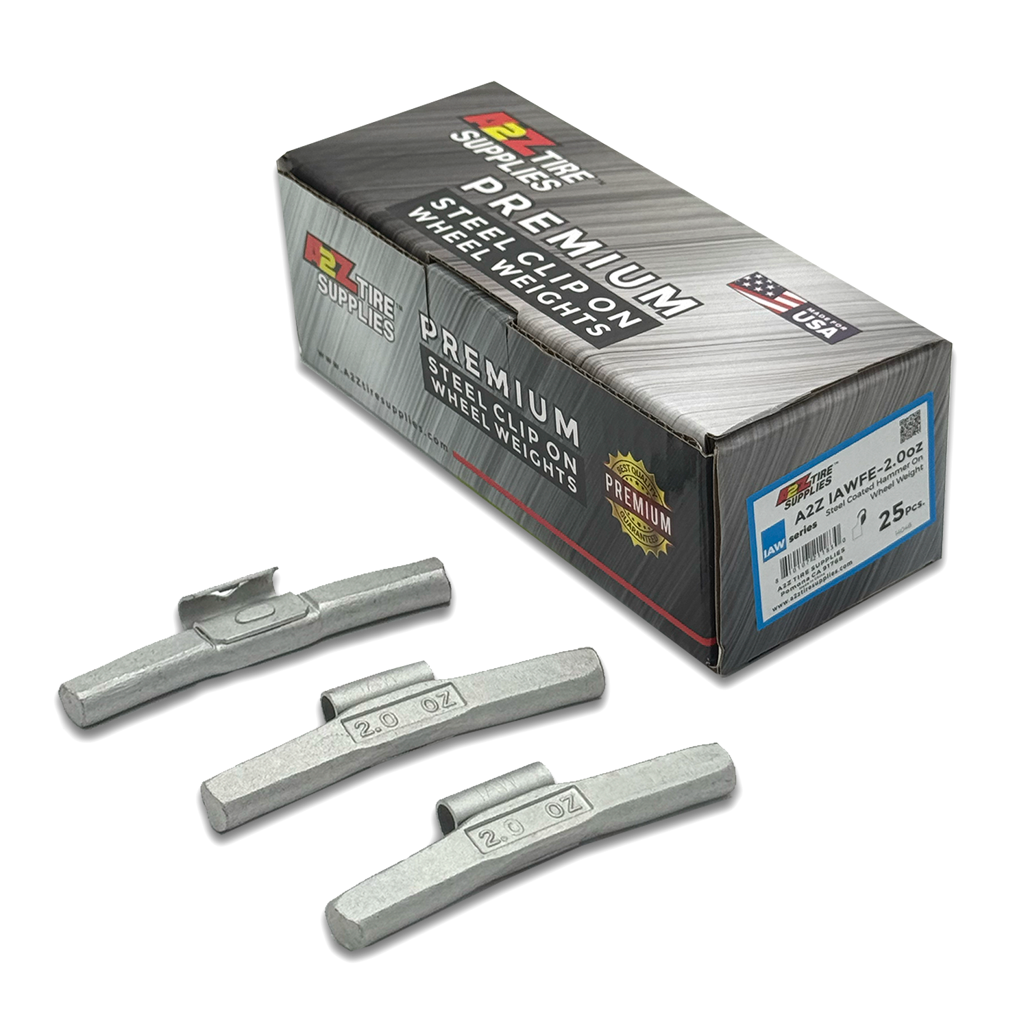 IAW Series 2.0-oz Steel Hammer-On Wheel Weights (Box of 25) - a2ztiresupplies