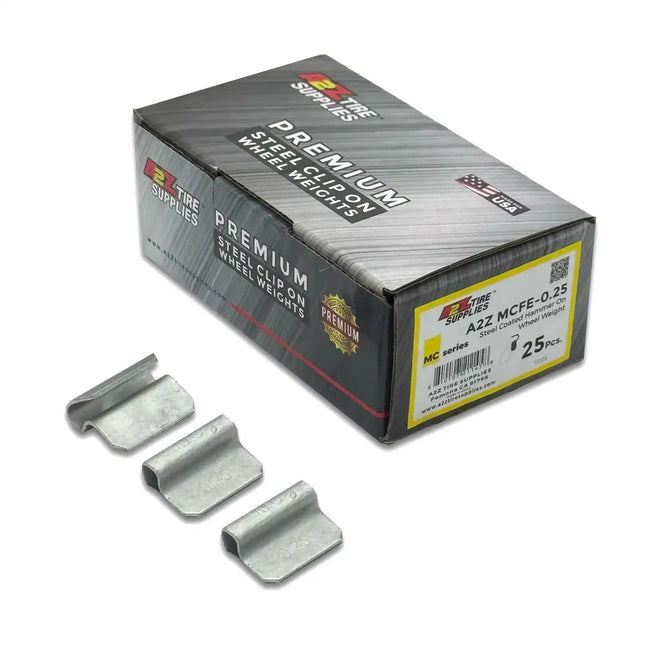 A2Z-MCFE-0.25 - MC Profile 0.25 oz Steel Clip-on Wheel Weights Box of 25 - A2Z Tire Supplies