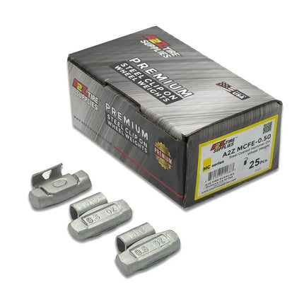 A2Z-MCFE-0.50 - MC Profile 0.50 oz Steel Clip-on Wheel Weights Box of 25 - A2Z Tire Supplies