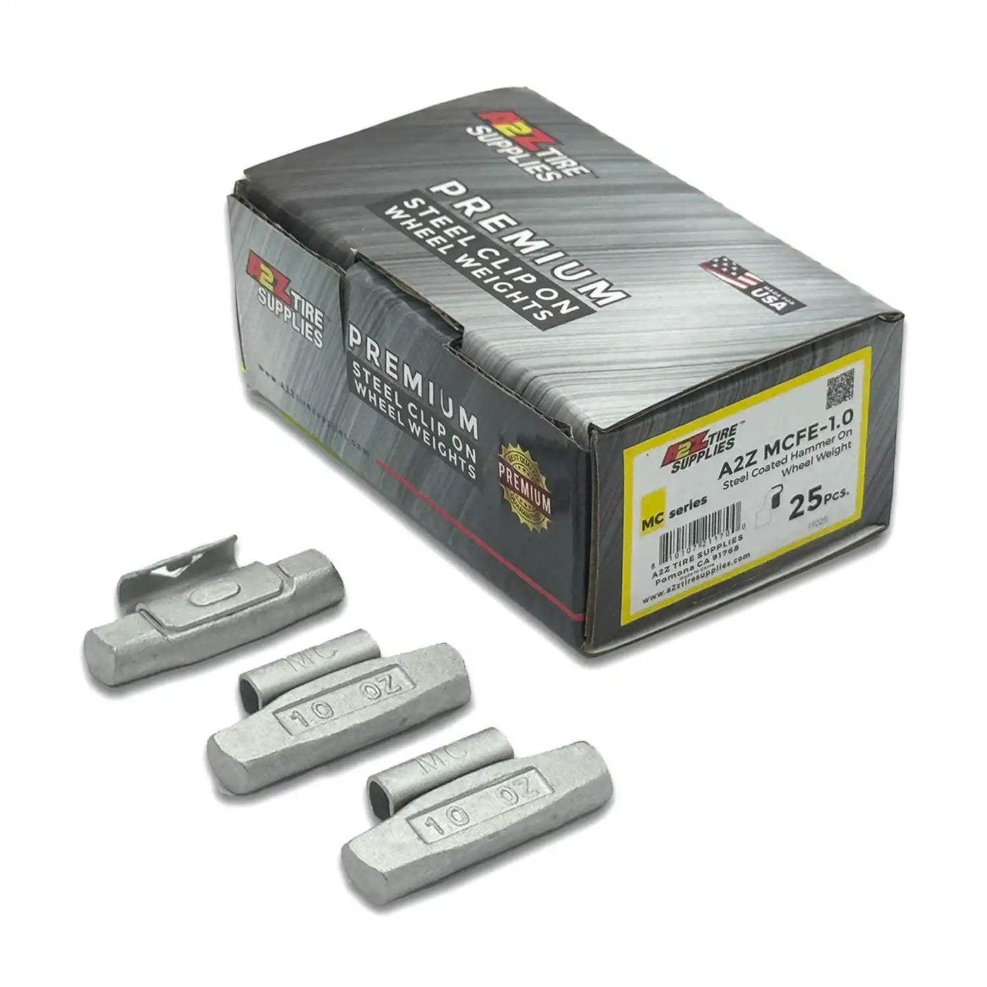MC 1.0oz Steel Clip on Wheel Weights for Domestic Alloy Rims 25 PCS