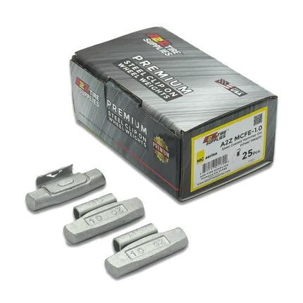 A2Z-MCFE-1.0 - MC Profile 1.0 oz Steel Clip-on Wheel Weights Box of 25 - A2Z Tire Supplies