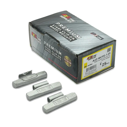 A2Z-MCFE-1.25 - MC Profile 1.25 oz Steel Clip-on Wheel Weights Box of 25 - A2Z Tire Supplies