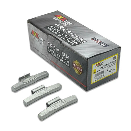 A2Z-MCFE-1.50 - MC Profile 1.50 oz Steel Clip-on Wheel Weights Box of 25 - A2Z Tire Supplies
