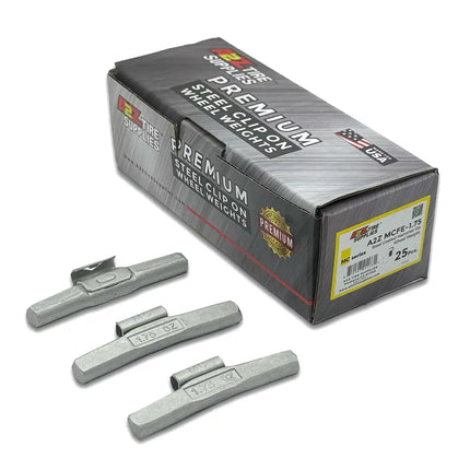A2Z-MCFE-1.75 - MC Profile 1.75 oz Steel Clip-on Wheel Weights Box of 25 - A2Z Tire Supplies