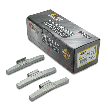 A2Z-MCFE-2.0 - MC Profile 2.0 oz Steel Clip-on Wheel Weights Box of 25 - A2Z Tire Supplies