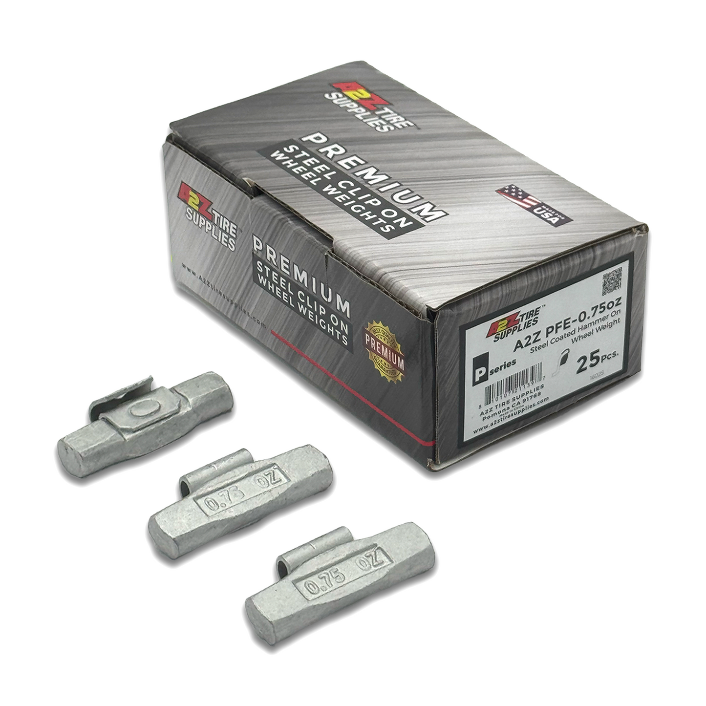 P Series 0.75-oz Steel Hammer-On Wheel Weights (Box of 25) - a2ztiresupplies