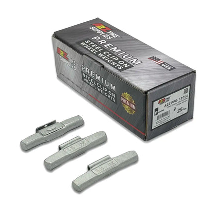 A2Z-PFE-1.50 - P Profile 1.50 oz Steel Clip-on Wheel Weights Box of 25 - A2Z Tire Supplies
