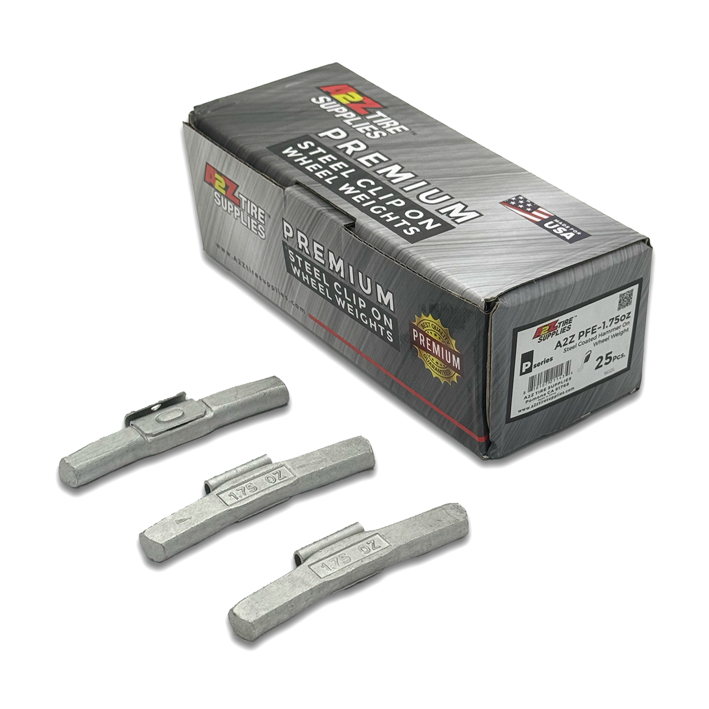 P Series 1.75-oz Steel Hammer-On Wheel Weights (Box of 25) - a2ztiresupplies