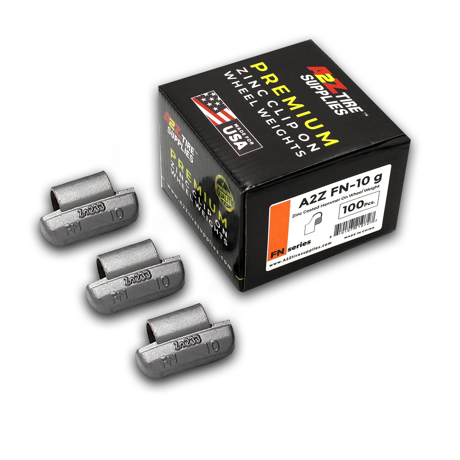 Box of 100 FN-Series 10g Zinc Hammer-on Wheel Balancing Weights for Japanese Alloy Wheels 
