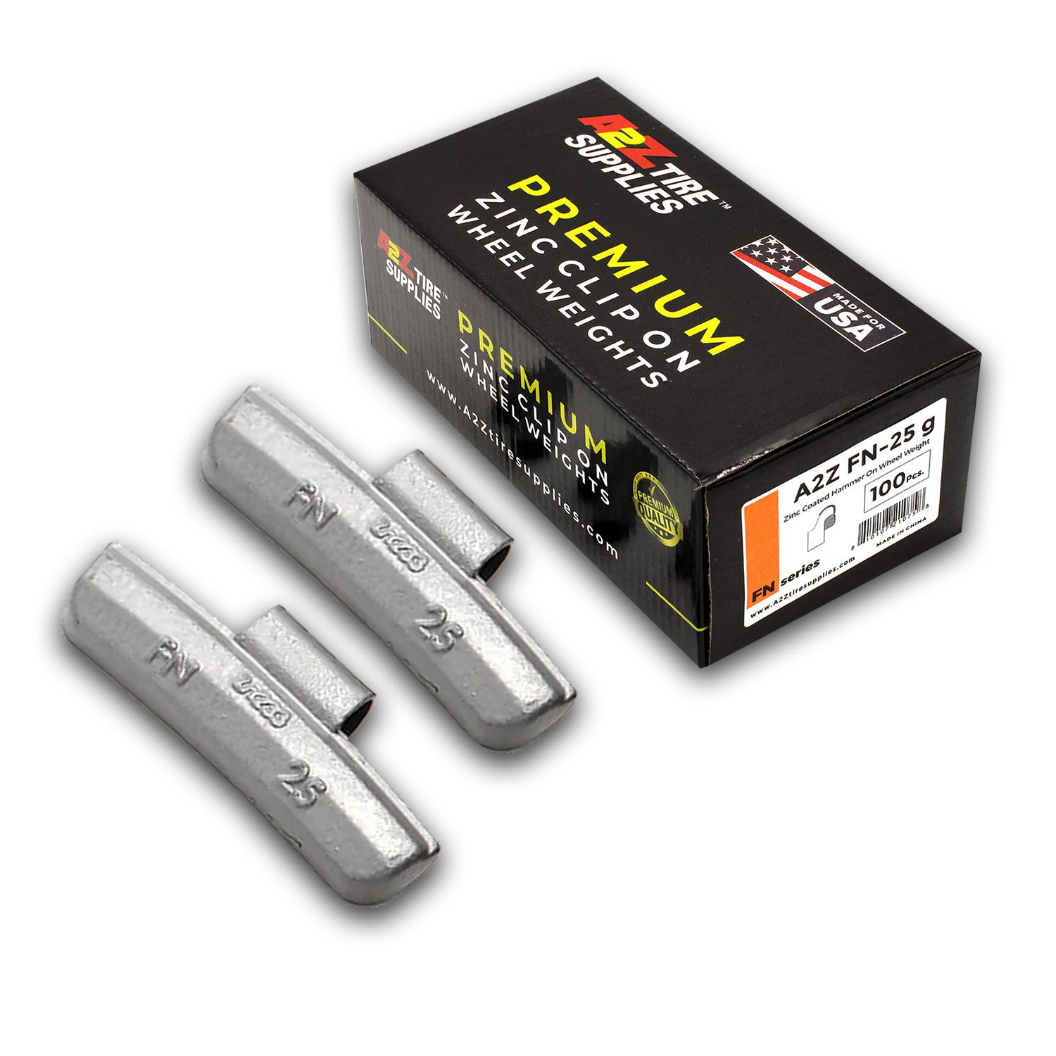 Box of 100 FN-Series 25g Zinc Hammer-on Wheel Balancing Weights for Japanese Alloy Wheels 