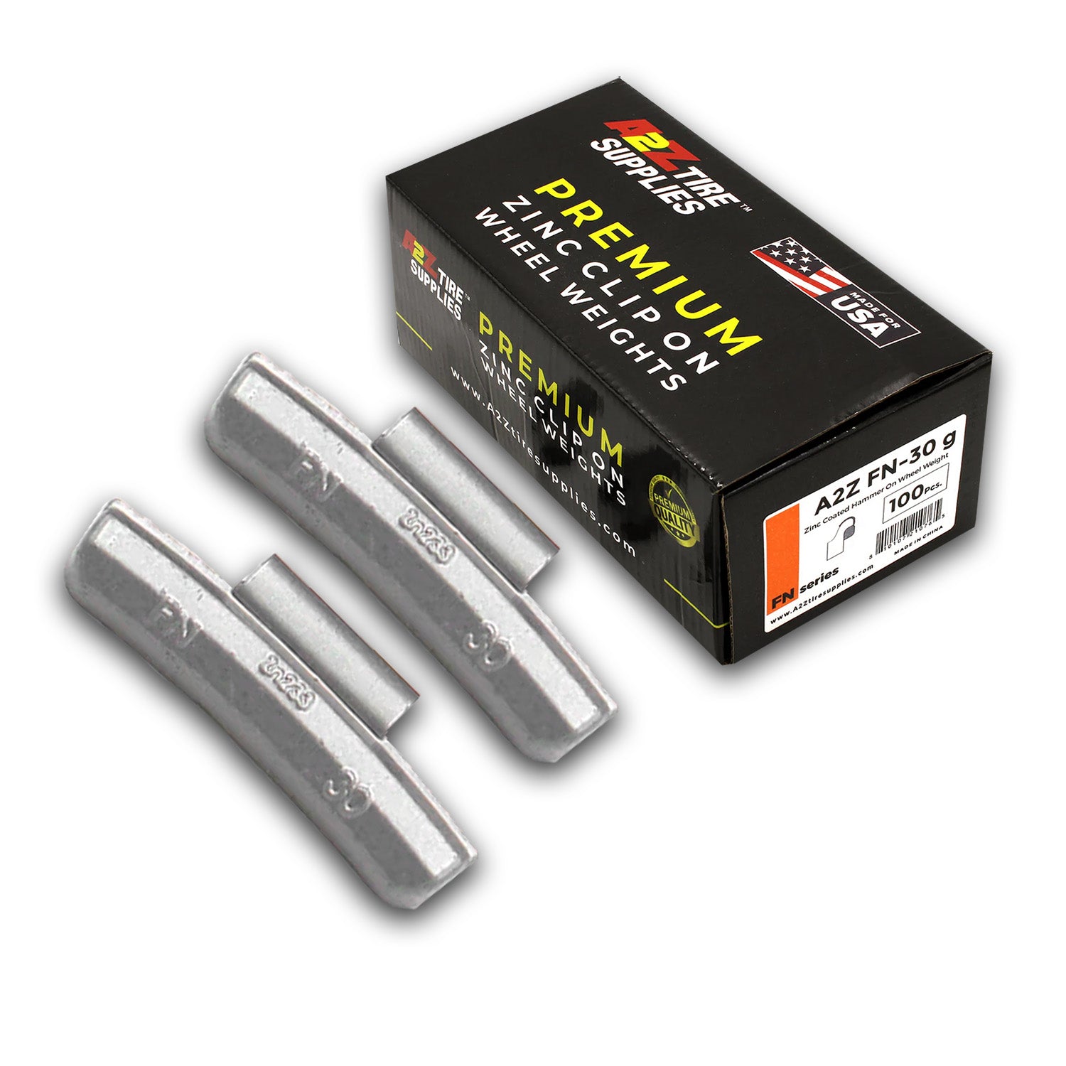 Box of 100 FN-Series 30g Zinc Hammer-on Wheel Balancing Weights for Japanese Alloy Wheels 