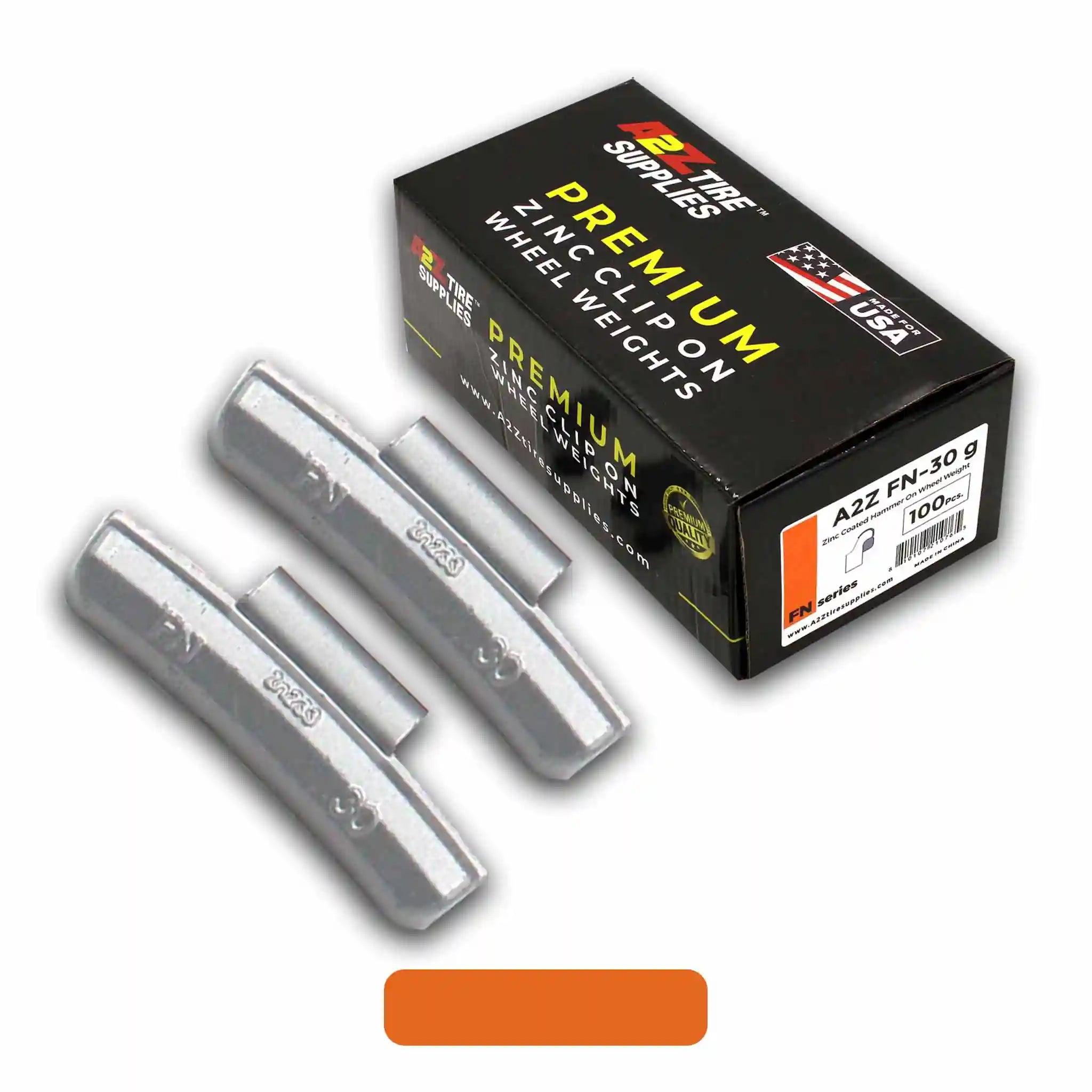 Box of 100 FN-Series 30g Zinc Hammer-on Wheel Balancing Weights for Japanese Alloy Wheels 