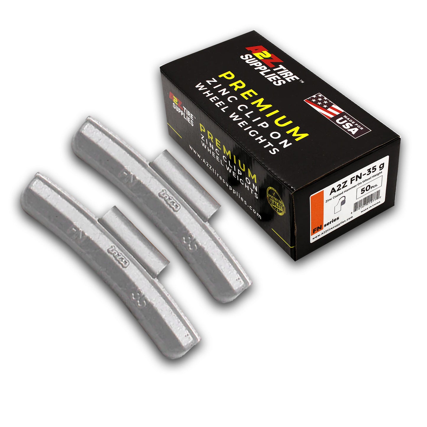 Box of 50 FN-Series 35g Zinc Hammer-on Wheel Balancing Weights for Japanese Alloy Wheels 