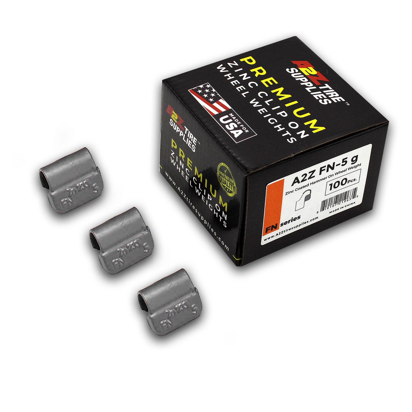 Box of 100 FN-Series 5g Zinc Hammer-on Wheel Balancing Weights for Japanese Alloy Wheels 