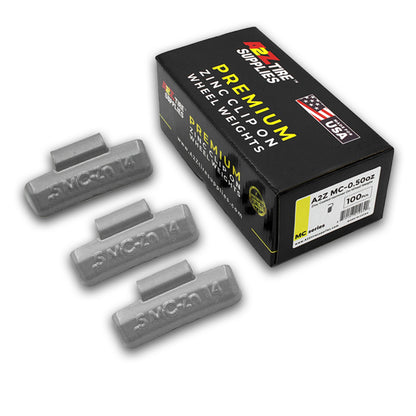 Box of 100 MC-Series 0.50-oz Zinc Hammer-on Wheel Balancing Weights for Domestic Alloy Wheels