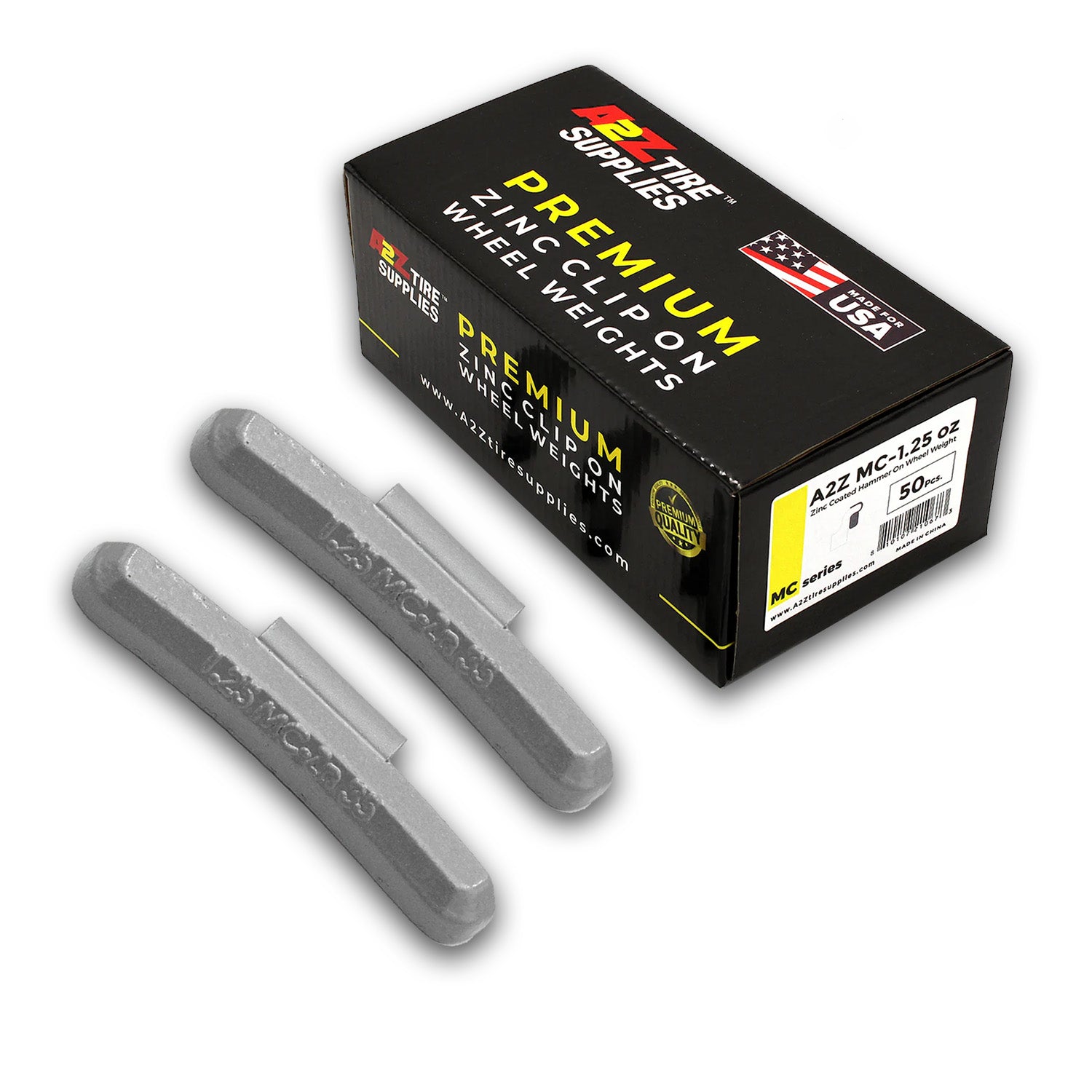 Box of 50 MC-Series 1.25-oz Zinc Hammer-on Wheel Balancing Weights for Domestic Alloy Wheels