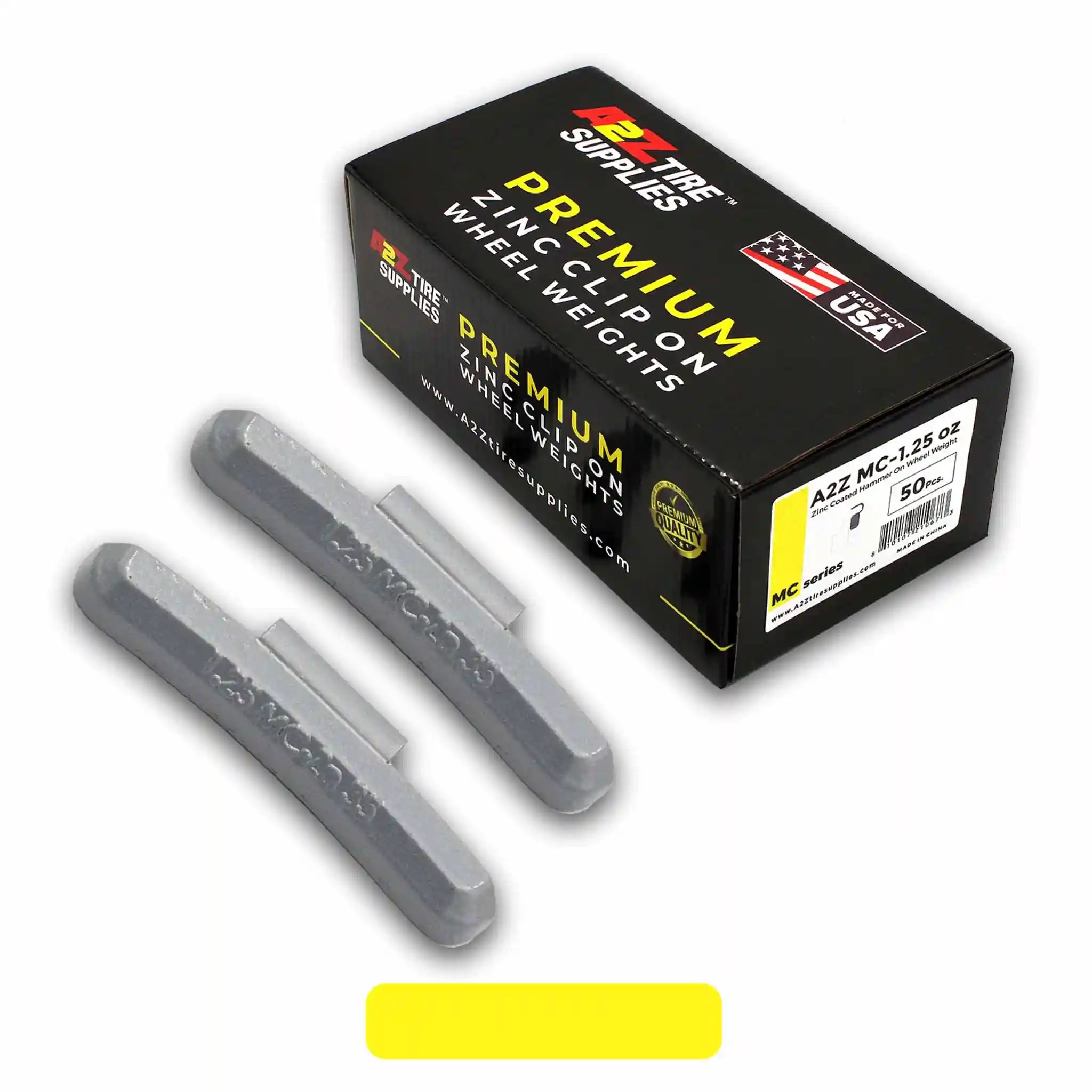 Box of 50 MC-Series 1.25-oz Zinc Hammer-on Wheel Balancing Weights for Domestic Alloy Wheels