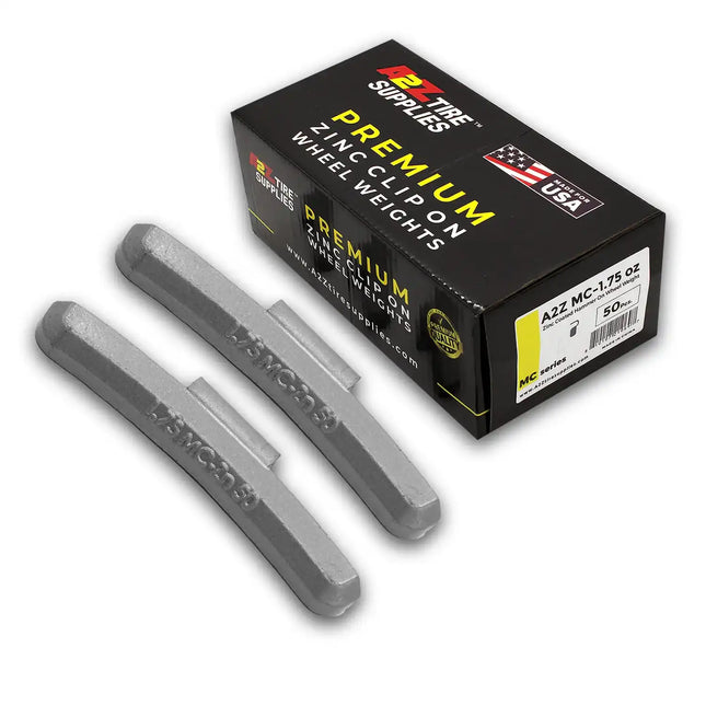 A2Z-ZN-MC-1.75 - MC Profile 1.75 oz Zinc Clip‑on Wheel Weights - Box of 50 - A2Z Tire Supplies