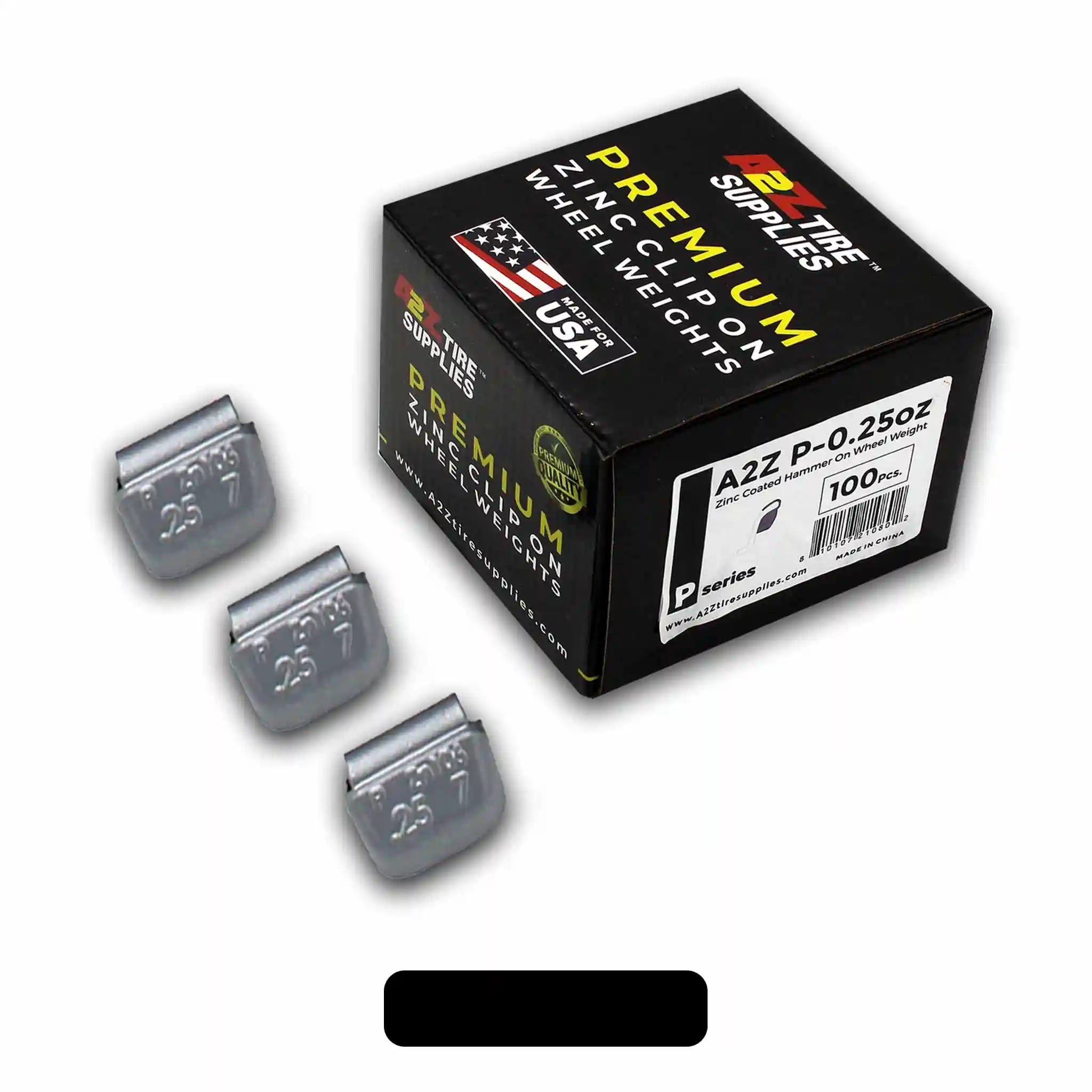 Box of 100 P-Series 0.25-oz Zinc Hammer-on Wheel Balancing Weights for Passenger Steel Wheels
