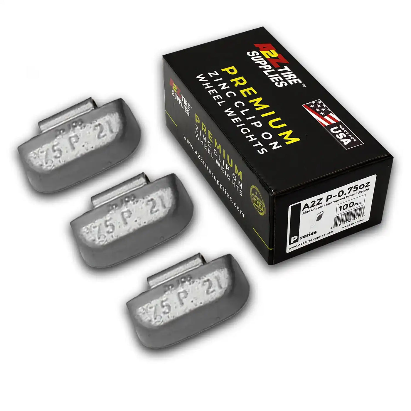 P 0.75oz Zinc Clip on Wheel Weights for Passenger Steel Rims 100 PCS