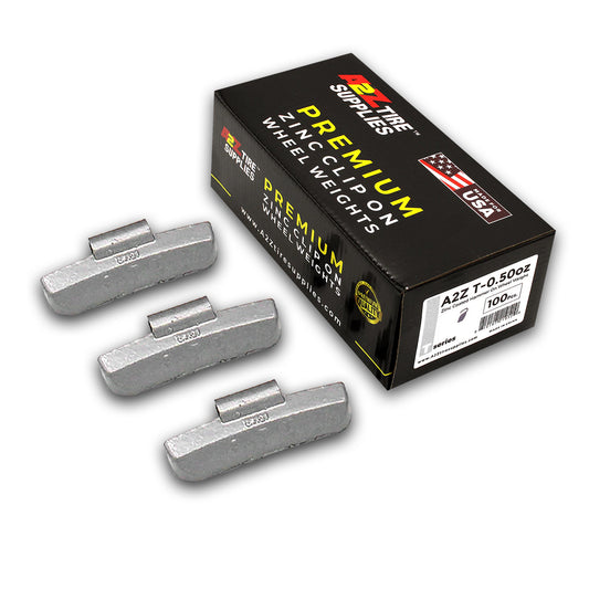 Box of 100 T-Series 0.50-oz Zinc Hammer-on Wheel Balancing Weights for Light Truck and SUV Steel Wheels