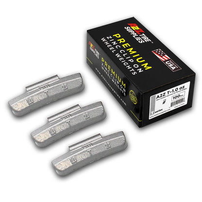 Box of 100 T-Series 1.0-oz Zinc Hammer-on Wheel Balancing Weights for Light Truck and SUV Steel Wheels