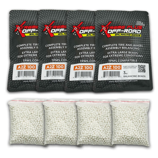 (4 Pack) 3-oz Xtreme Plus Off-Road Beads TPMS-Safe Self-Balancing Bags - A2Z 100 - a2ztiresupplies