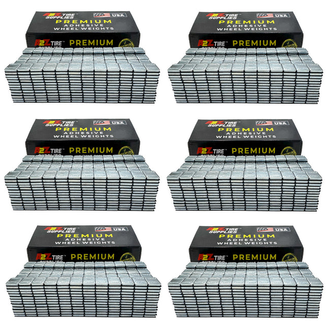 (3,600 Segments) 1/4-oz Zinc Plated Steel Adhesive Wheel Weights - Blue Tape, Bundle of 300 Strips