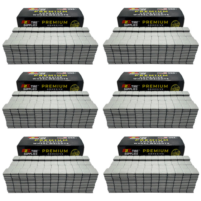 (3,600 Segments) 1/4-oz Gray Coated Steel Adhesive Wheel Weights - Blue Tape, Bundle of 300 Strips