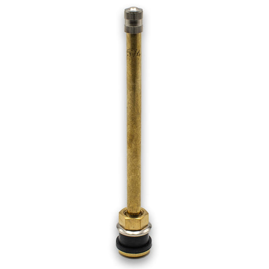 A2Z-574-1 574 Brass Clamp-in 5" Straight Truck Valve for Tubeless Tires - Fits 0.625" Hole - TR574 - A2Z Tire Supplies