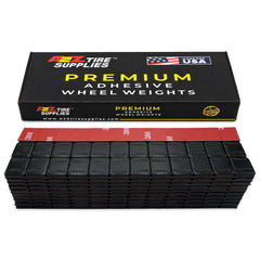 1/4 oz Black Coated Steel Adhesive Wheel Weights - 3M Tape, 30 Strips / 360 Segments - A2Z Tire Supplies