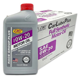 (12-Pack) 1 US-QT Bottles CMJ Brothers® Car Lube Plus SAE 0W-20 Full Synthetic Engine Oil ILSAC GF-6A
