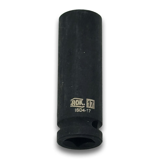 Deep Impact 17mm Heavy-Duty Steel Socket High-Torque Rated 1/2" Drive - Metric (Made in Taiwan) - a2ztiresupplies