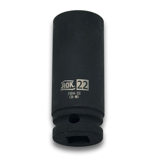 Deep Impact 22mm Heavy-Duty Steel Socket High-Torque Rated 1/2" Drive - Metric (Made in Taiwan) - a2ztiresupplies