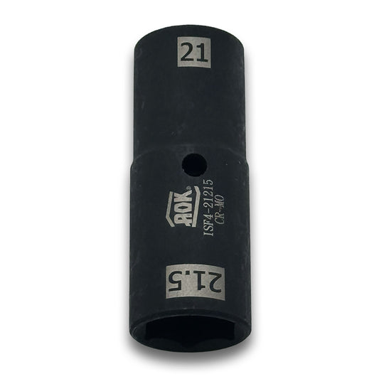 Thin-wall 21mm x 21.5mm Steel Flip Socket Rated for High-Torque 1/2" Drive - Metric (Made in Taiwan) - a2ztiresupplies