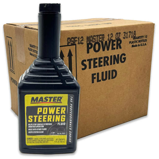 (12-Pack) MASTER Power Steering Fluid, 12 x 12 oz Bottles - Made in USA