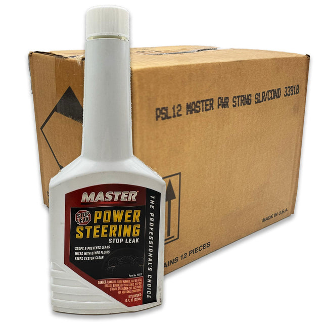 (12-Pack) MASTER Power Steering Stop Leak Additive, 12 x 12 oz Bottles - Made in USA