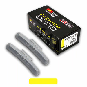 MC Series 1.25‑oz Rust-Proof Epoxy Coated Zinc Hammer‑On Wheel Weights — Box of 50