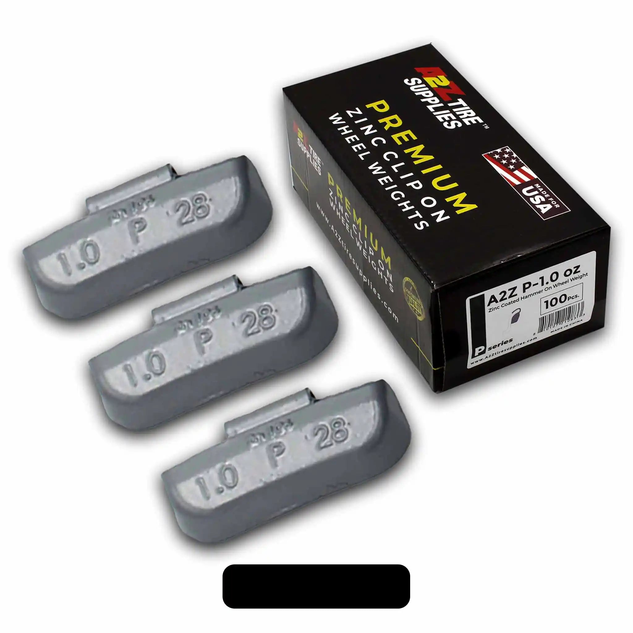 P Series 1.0-oz Rust-Proof Epoxy Coated Zinc Hammer-On Wheel Weights — Box of 100