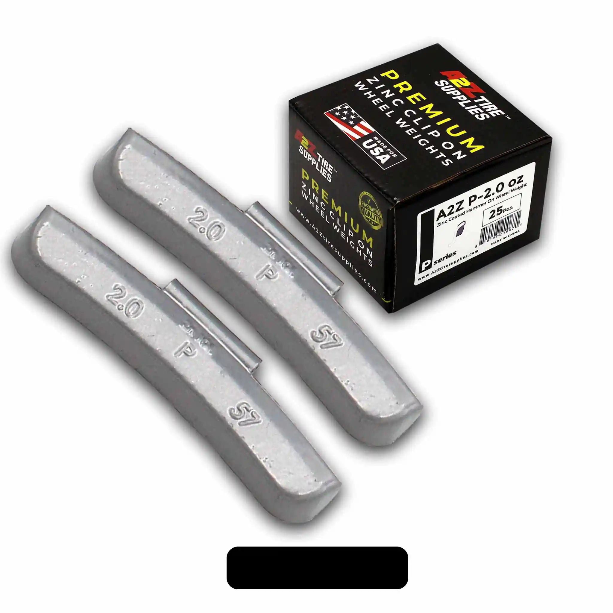 P Series 2.0-oz Rust-Proof Epoxy Coated Zinc Hammer-On Wheel Weights — Box of 25