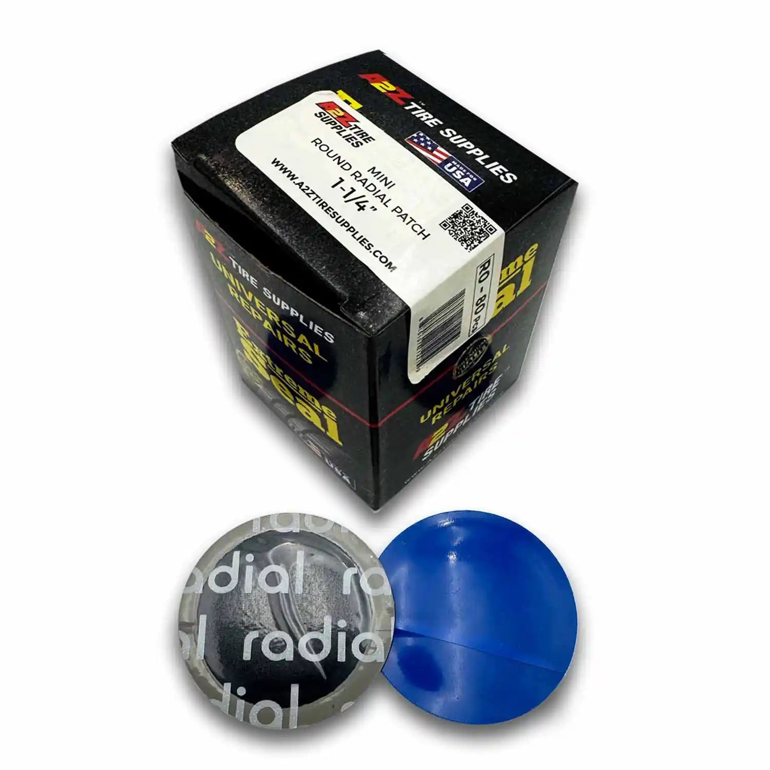 Mini Round Radial Ply  1-1/4" Tubeless Tire Patches - (80 PCS)