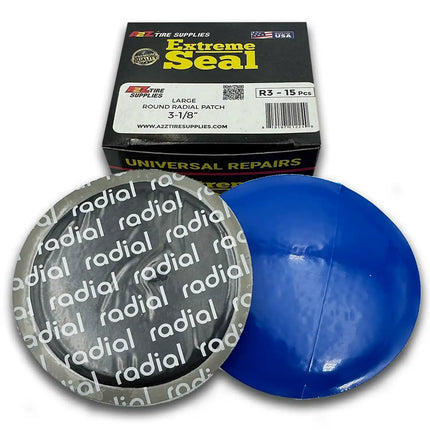 A2Z-R3-15 - Large Round Radial Ply 3-1/8" Tire Patches Box of 15 - A2Z Tire Supplies