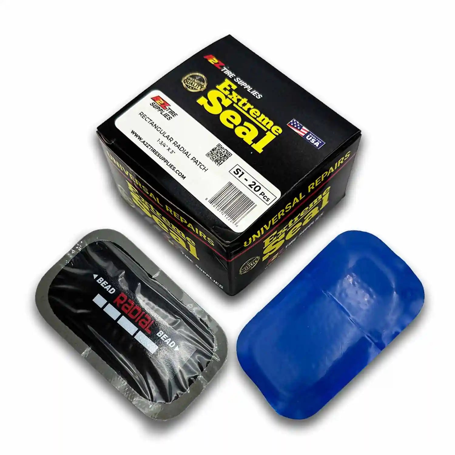 Small Square Radial Ply  1-3/4" x 3" Tubeless Tire Patches - (20 PCS)