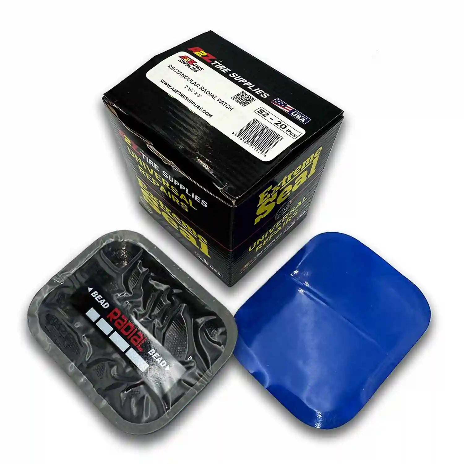 Medium Square Radial Ply  2-1/4" x 3" Tubeless Tire Patches - (20 PCS)