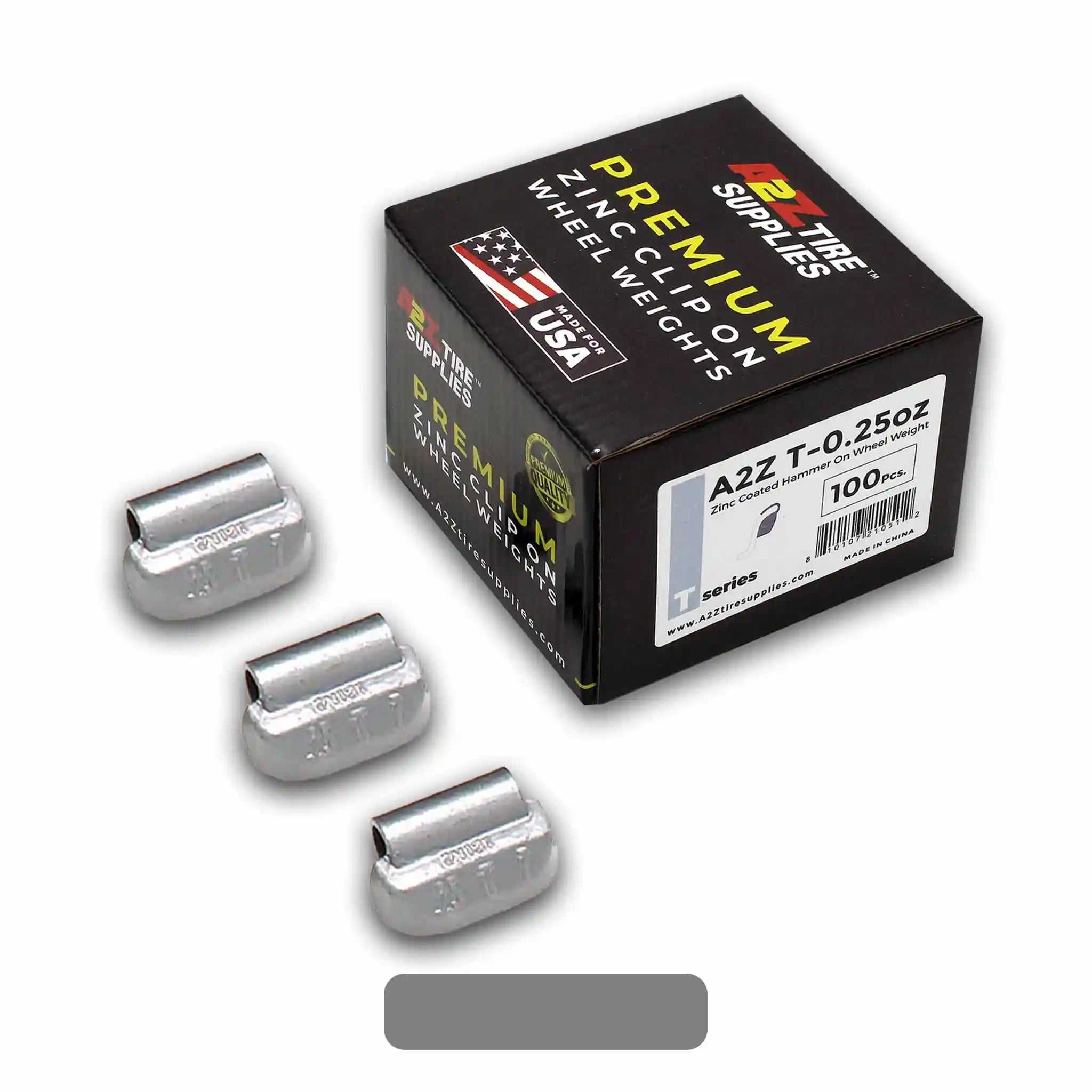 T Series 0.25-oz Rust-Proof Epoxy Coated Zinc Hammer-On Wheel Weights — Box of 100